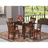 5-Piece Mahogany Finish Solid Wood Top - Dining Room Set - Seats 4 - 2 of 4