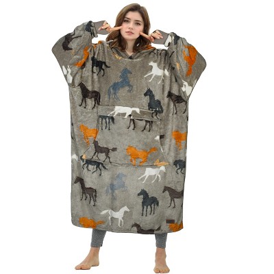 Catalonia Womens' Full Body Oversized Blanket Hoodie Sweatshirt, Extra Long Wearable Fleece Pullover, Gift for Women Wife Girlfriend
