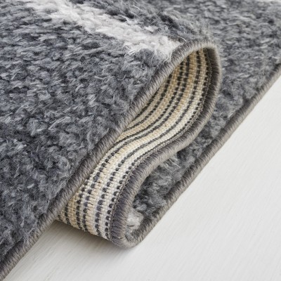 Norway 4' x 6' Gray Synthetic Shag Area Rug