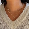14K Gold Plated Initial Necklace, Layered A-Z Letter Pendant with Satellite Chain, Personalized Minimalist Jewelry Gift for Women - 3 of 4