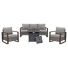 Gymojoy 4/6PCS 50000 BTU Gas Firepit Table with Outdoor 3-Seat Sofa Patio Chair Ottoman Set - 3 of 4