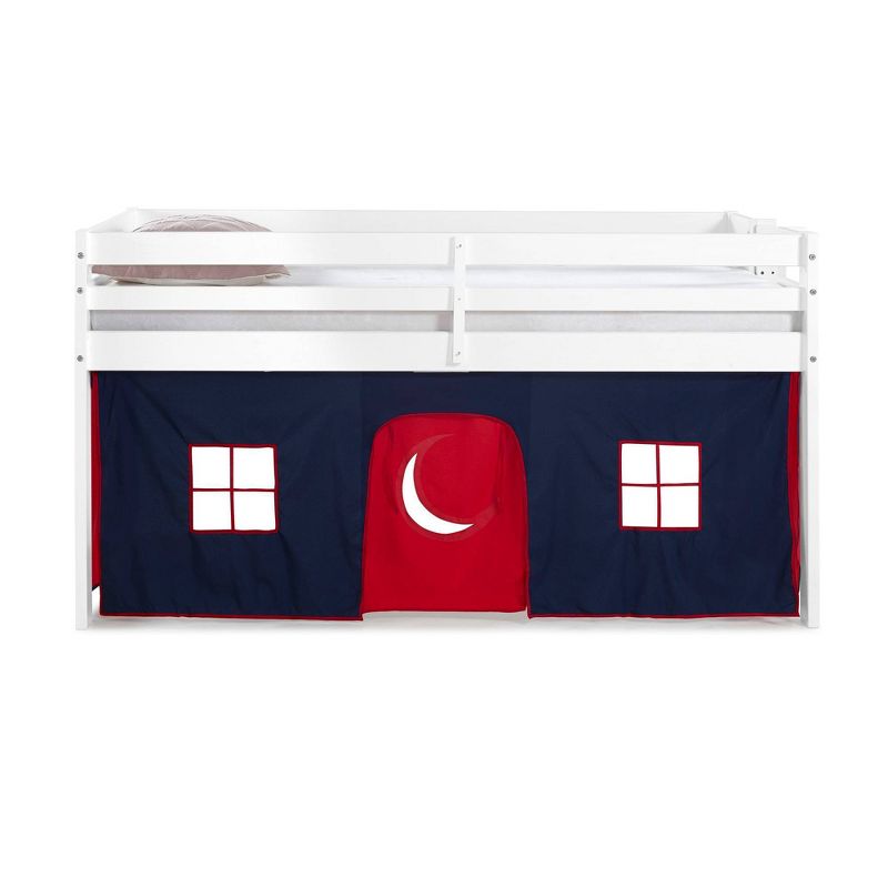 Twin Jasper Junior Kids&#39; Loft Bed, White Frame and Playhouse Tent Blue/Red - Alaterre Furniture, 4 of 10