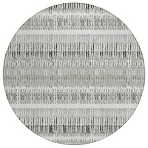 Ivory Gray And Taupe Striped Washable Indoor Outdoor Area Rug - 1 of 4
