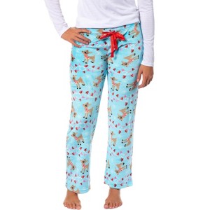 Seven Times Six Rudolph Woman's Lights Rudolph Fleece Pajama Pants Juniors Adjustable Waist - 1 of 4
