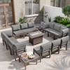 ALAULM 15 Pieces Metal Patio Furniture Set Modern Metal Outdoor Conversation Sets - 2 of 4