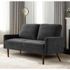 CAVINAS Modern & Vintage Loveseat Sofa, Velvet Upholstered 2 Seater Sofa Couch with Sleek Design, for Home, Apartment or Office - 3 of 4