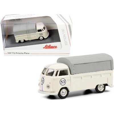 Volkswagen T1b Pritsche Plane Pickup Truck with Canopy #53 Cream 1/87 (HO) Diecast Model by Schuco