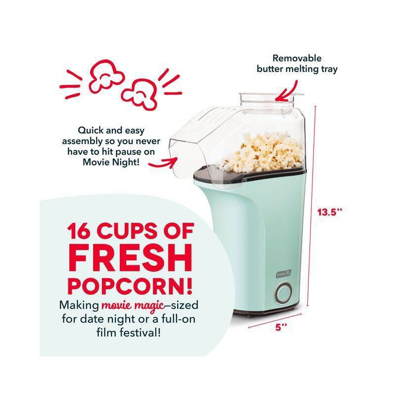 Dash 16 Cup Electric Popcorn Maker - Aqua, 6 of 8