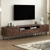 ChicFurnit TV Stands and Consoles Entertainment Center with Storage Cabinets and Open Shelf Media Console for Living Room, Brown, 78.7"*15.7"*17.7" - 3 of 4