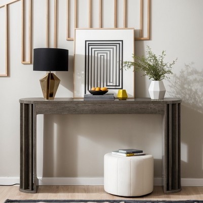 Hommoo 59" Console Table Dark Gray