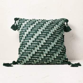 Oversized Embroidered Geometric Patterned Square Throw Pillow - Opalhouse™ designed with Jungalow™