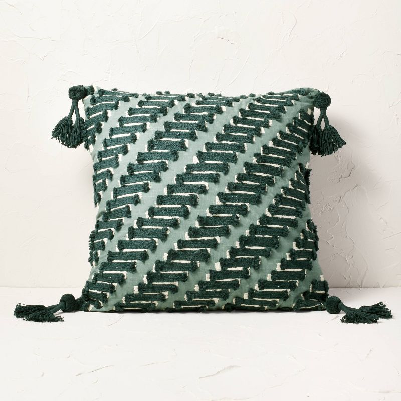 Oversized Embroidered Geometric Patterned Square Throw Pillow - Opalhouse™ designed with Jungalow™, 1 of 8