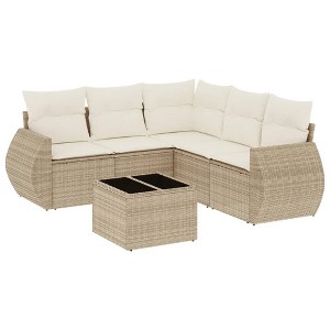 vidaXL Garden Sofa Set Beige, Cream - 1 of 4