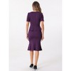 Allegra K Women's Business Square Neck Short Sleeve Peplum Blouse with Fishtail Bodycon Skirts 2-Pc-Set - 3 of 4