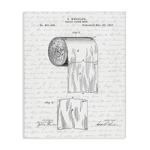 Stupell Industries Vintage Toilet Paper Roll Patent Canvas Art - 1 of 4