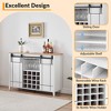 Bar Cabinet, 47" Buffet Server Sideboard with Sliding Barn Doors, Farmhouse Storage Cabinet Cupboard Table with Adjustable Shelf - 3 of 4