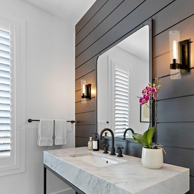 Black Cylinder Glass Wall Sconce with Matte Finish