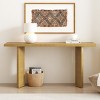 63" MDF Console Table with Pine Veneer Top,Geometric Leg Design Modern Entryway Table,Wood Sofa Table for Living Room or Hallway-Cuddlewood - 2 of 4