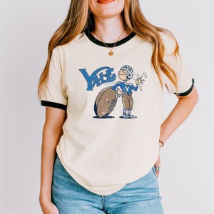 Yale University Football Character - Women's Ringer Graphic T-Shirt - 1 of 4