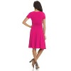 Rekucci Women's V-Neck Short Sleeve Crossover Dress with Tummy Control - 3 of 4