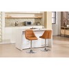 PAGED Modern Upholstered Linen Bar Stools Set of 2, Counter Height Stools with Backs & Metal Frame for Pub, Dining Room - 2 of 4