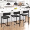 Garvee Bar Stools Set of 2, Counter Height Bar Stools with Footrest for Kitchen Island, Apartment, Counter Bar, Black - 4 of 4