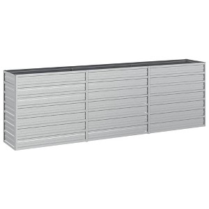 vidaXL Garden Raised Bed Silver Galvanized Steel - 94.5" x 15.7" x 30.3" - 1 of 4