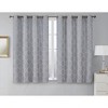 HLC.ME Versailles Lattice Flocked 100% Complete Blackout Thermal Insulated Window Curtain Grommet Panels, Set of 2 - 2 of 4