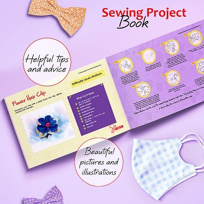 CraftBud White Portable Mini Sewing Machine Set for Kids