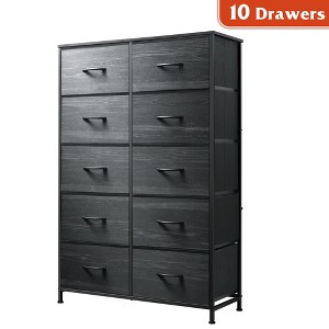 Tall Dresser with 10 Fabric Drawers, Storage Tower with Cabinet, Metal Frame, Organizer Units for Closet - 1 of 4