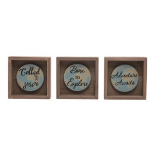 Transpac MDF Dimensional Globe Decor Set of 3 Spring Home Decorations - 1 of 1