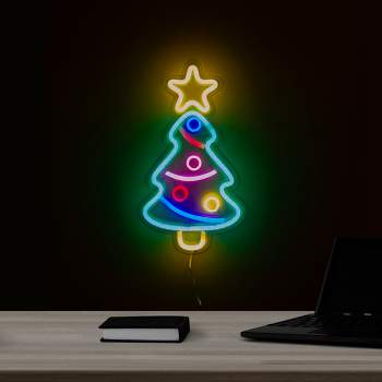 Northlight 15" LED Lighted Neon Christmas Tree Wall Sign