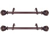 HomeStock Rod Desyne Lanette 1 - inc dia. Side Curtain Rod 12-20 inch long , Set of 2 - 3 of 3