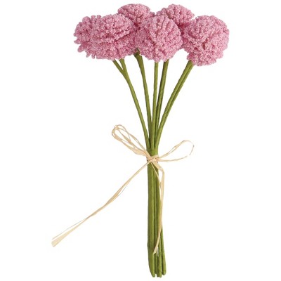 Transpac Faux Floral Billy Bob Bunch Pink Artificial Stems for Spring Home Decorations