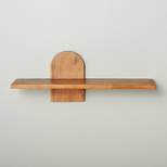 Asymmetrical Arch Floating Wood Shelf Brown - Hearth & Hand™ with Magnolia