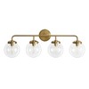 POWLIG 30.71-in 4-Light Gold Bathroom Light Fixtures Over Mirror Vanity Lighting with Clear Glass Globe Shades - 2 of 4