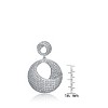 Guili Sterling Silver Round Cubic Zirconia Earrings, Featuring Overlap or Heavy Designs in Silver or Rose Plating for Bold, Elegant Style - 2 of 3