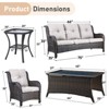 Gymojoy 5 Piece Outdoor Wicker Sofa with Patio Chairs with Coffee Table and Side Table - 3 of 4