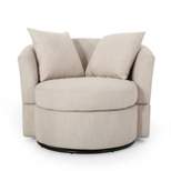 Smyrna Contemporary Upholstered Swivel Club Chair - Christopher Knight Home