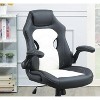 Vynxaria Office Chair Upholstered 1pc Comfort Chair Relax Gaming Office Chair Work Black And White Color - 3 of 4