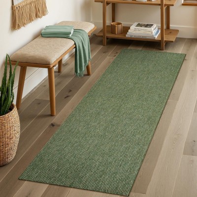 Lahome Boho Area Rug Machine Wasbable Rugs for Kitchen Non Skid Low Pile Braided Cotton Farmhouse Entryway Rugs Indoor Throw Rug Door Mats