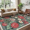 Rug Non-Slip Washable Low Pile Vintage Carpet Stain-Resistant Botanical Floor Mat for Entryway, Laundry Room Bathroom - 4 of 4