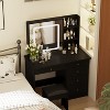 Famapy 39.4"W Mirrored Vanity Table Makeup Vanity Set with Stool and Storage Drawers - 2 of 4