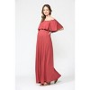 Hello Miz Women's Off Shoulder Ruffle Maternity Maxi Dress - 2 of 4