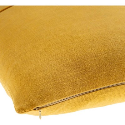 Mustard Yellow 18" Square Polyester Cottage Pillow Cover