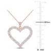 EVERLY JEWELRY | Rose Plated Sterling Silver 2 2/5ct DEW Created White Moissanite Heart Pendant with Chain, 18 inc - 2 of 4