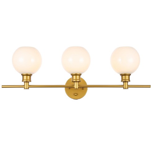 Elegant Lighting Ld2319 Collier 3 Light 28 Wide Bathroom Vanity Light With Frosted Glass Target