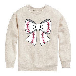 Boys' - Instant Message - Baseball Bow Graphic Long Sleeve Fleece Sweatshirt - 1 of 4