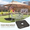 4-Piece 175lb Cantilever Patio Umbrella Base Weights for Offset Hanging Umbrella, HDPE Water or Sand Filled Umbrella Weights for Cross Base Stand - 4 of 4