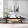 VYNXARIA Sailboat-Shaped TV Stand, 70.87 inch Modern Entertainment Center with Drawer, MDF Wood Media Console Table,Black - 3 of 4
